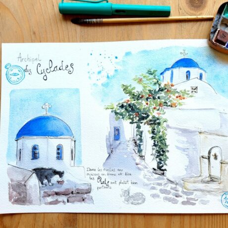 aquarelle Cyclades