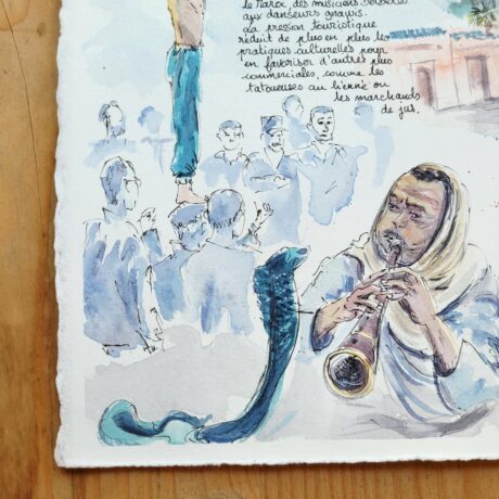 detail aquarelle Marrakech