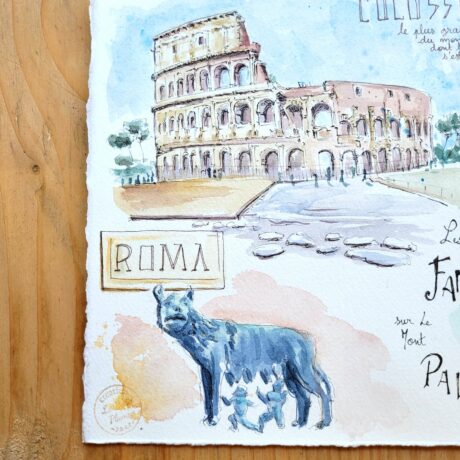 detail aquarelle Rome